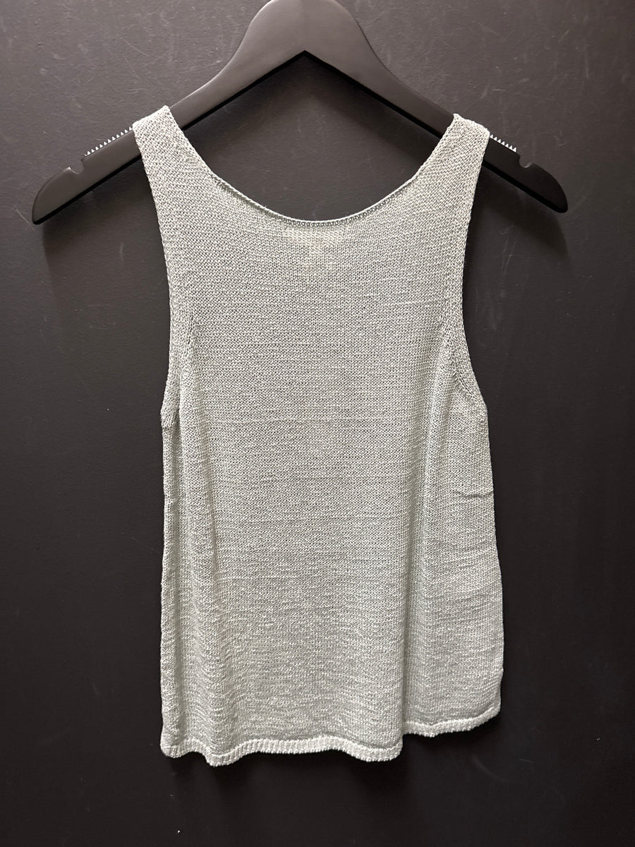 WOMEN'S LIGHT GREEN KNIT TANK