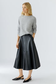 A LINE BLACK VEGAN LEATHER SKIRT
