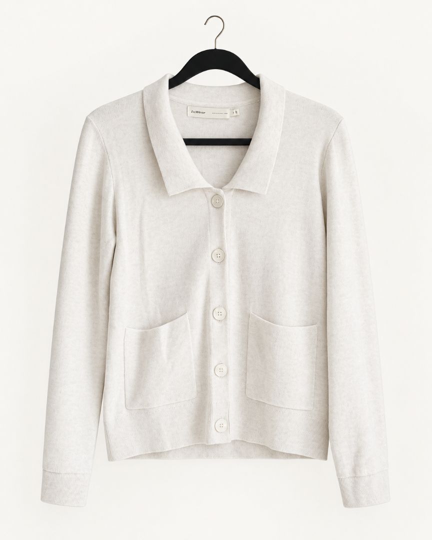 InWear Ivory Collared Button-Front Cardigan