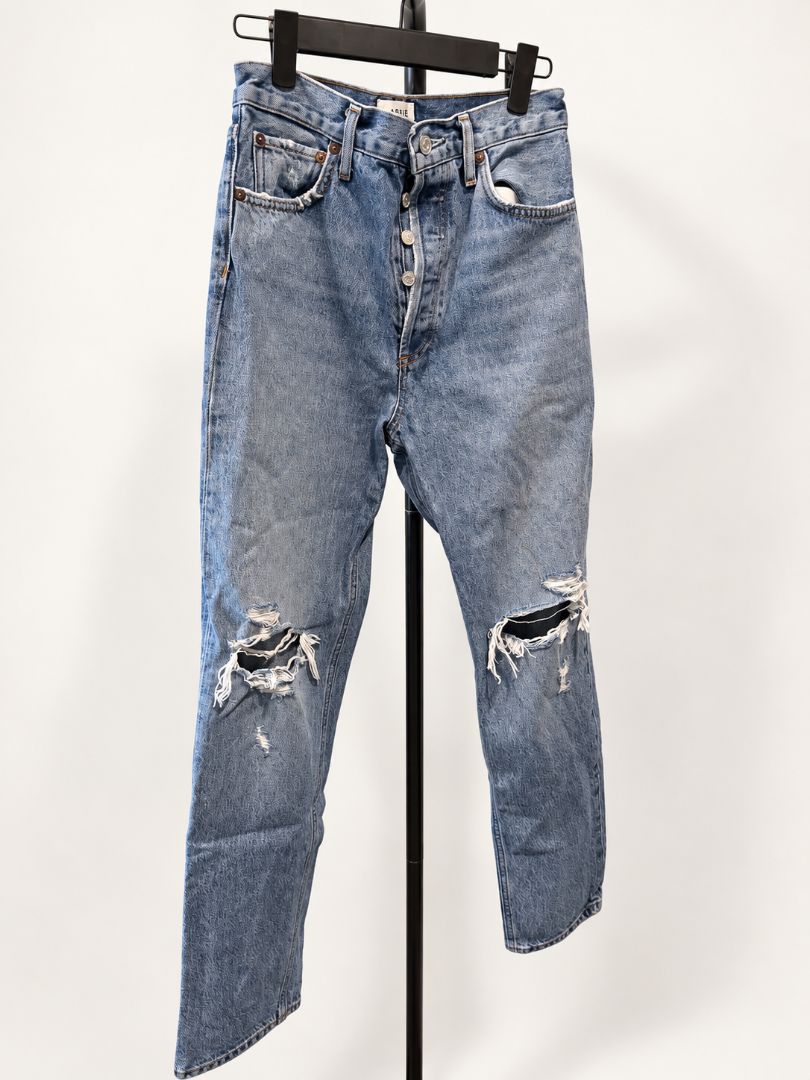 AGOLDE Distressed Button-Fly Jeans — Size 25