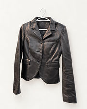Identify Black Leather Blazer — Size 4