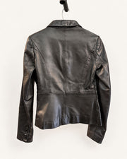 Identify Black Leather Blazer — Size 4