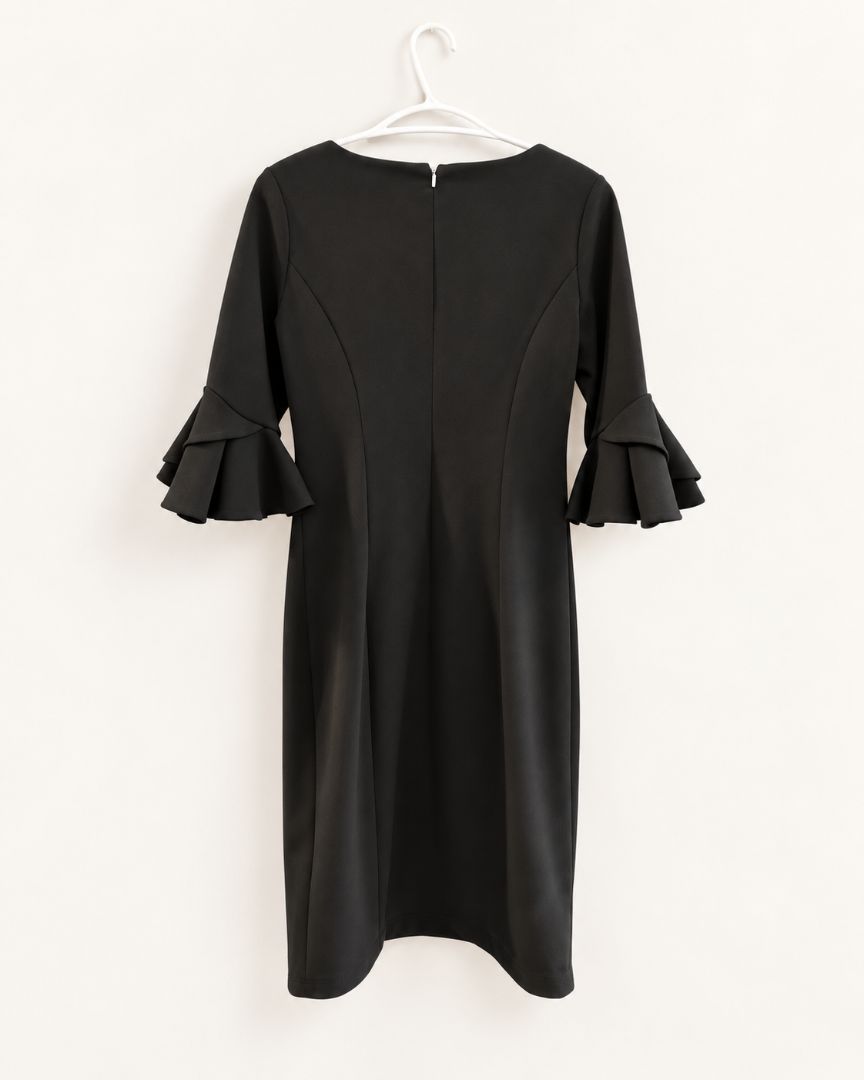 DKNY Black Ruffle Sleeve Dress