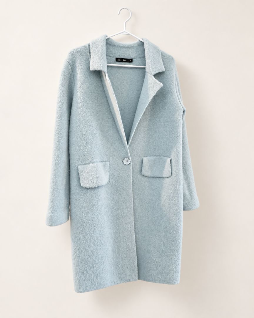 Lyla + Luxe Light Blue Long Coat