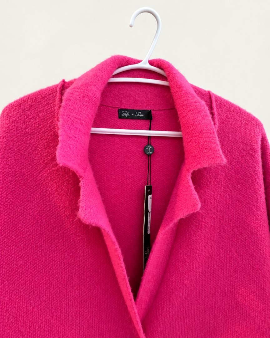 Lyla + Luxe Hot Pink Long Coat