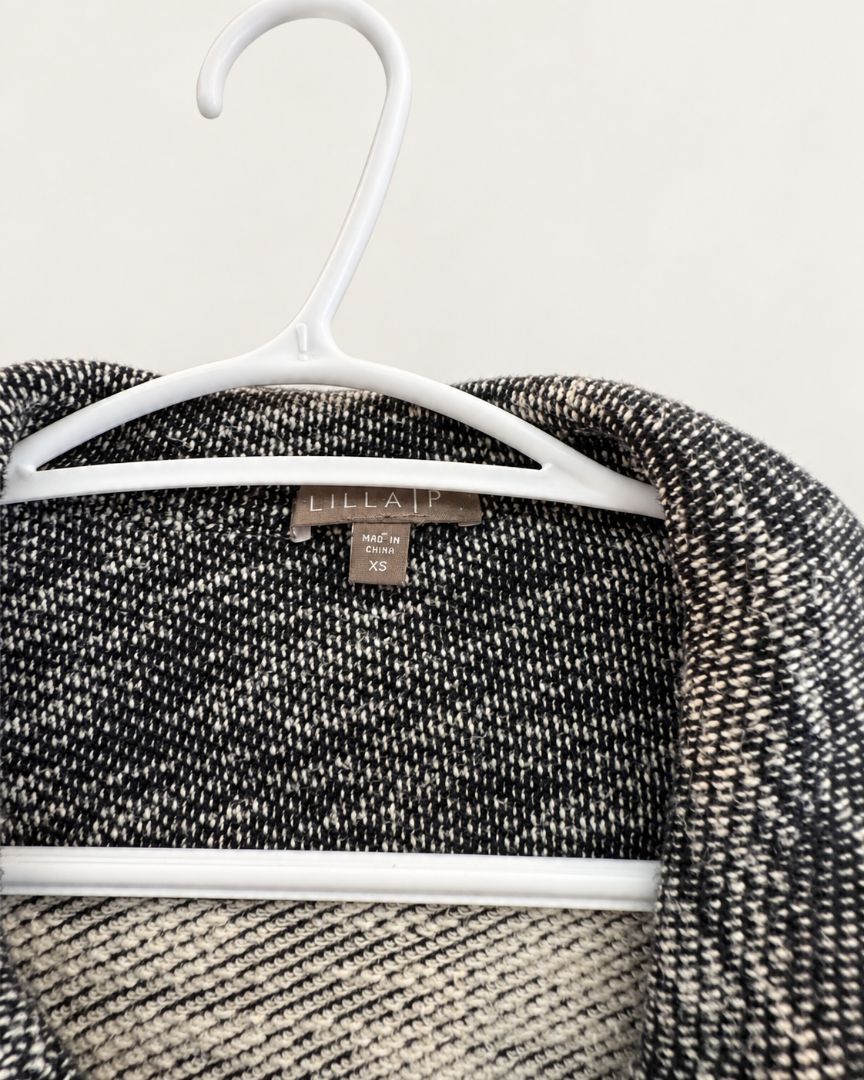 Lillap Black & White Knit Moto Jacket — XS