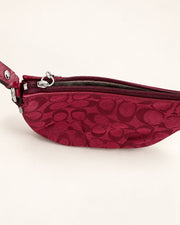 Coach Burgundy Signature Jacquard Shoulder Bag
