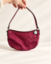 Coach Burgundy Signature Jacquard Shoulder Bag
