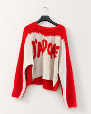 OUI Red & Cream J’Adore Sweater