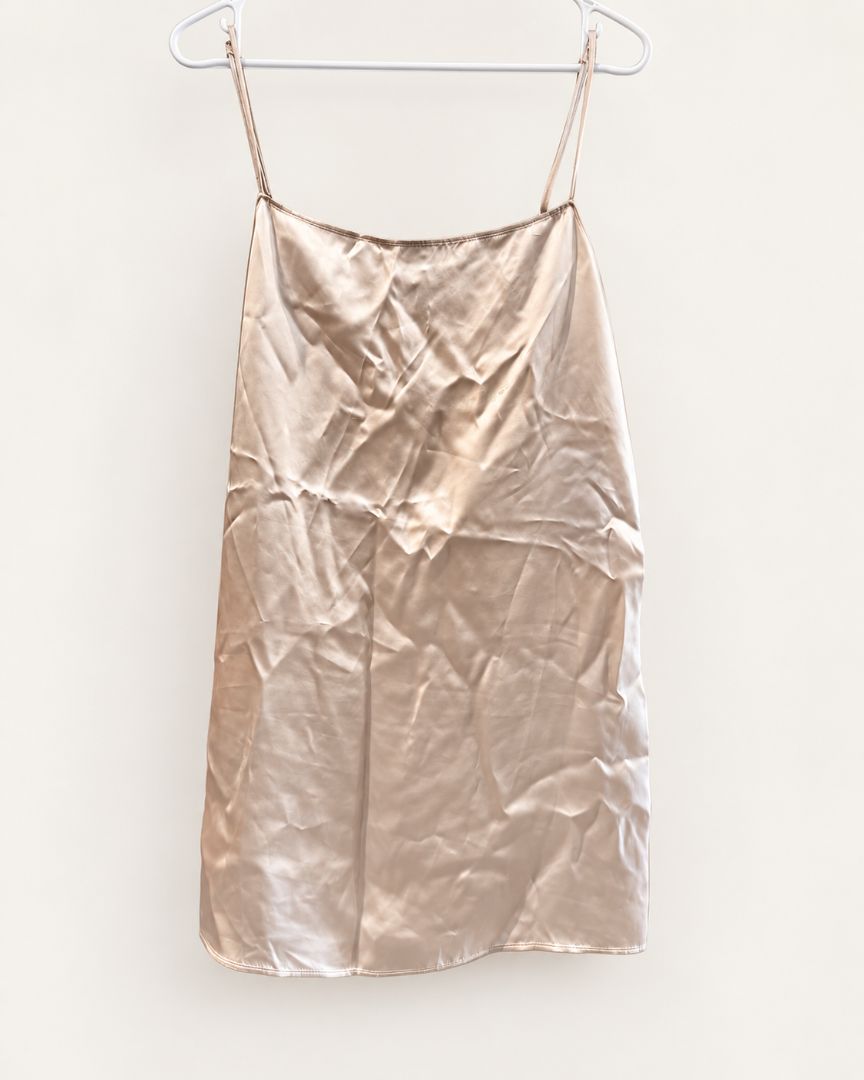 Babaton Champagne Satin Slip Dress
