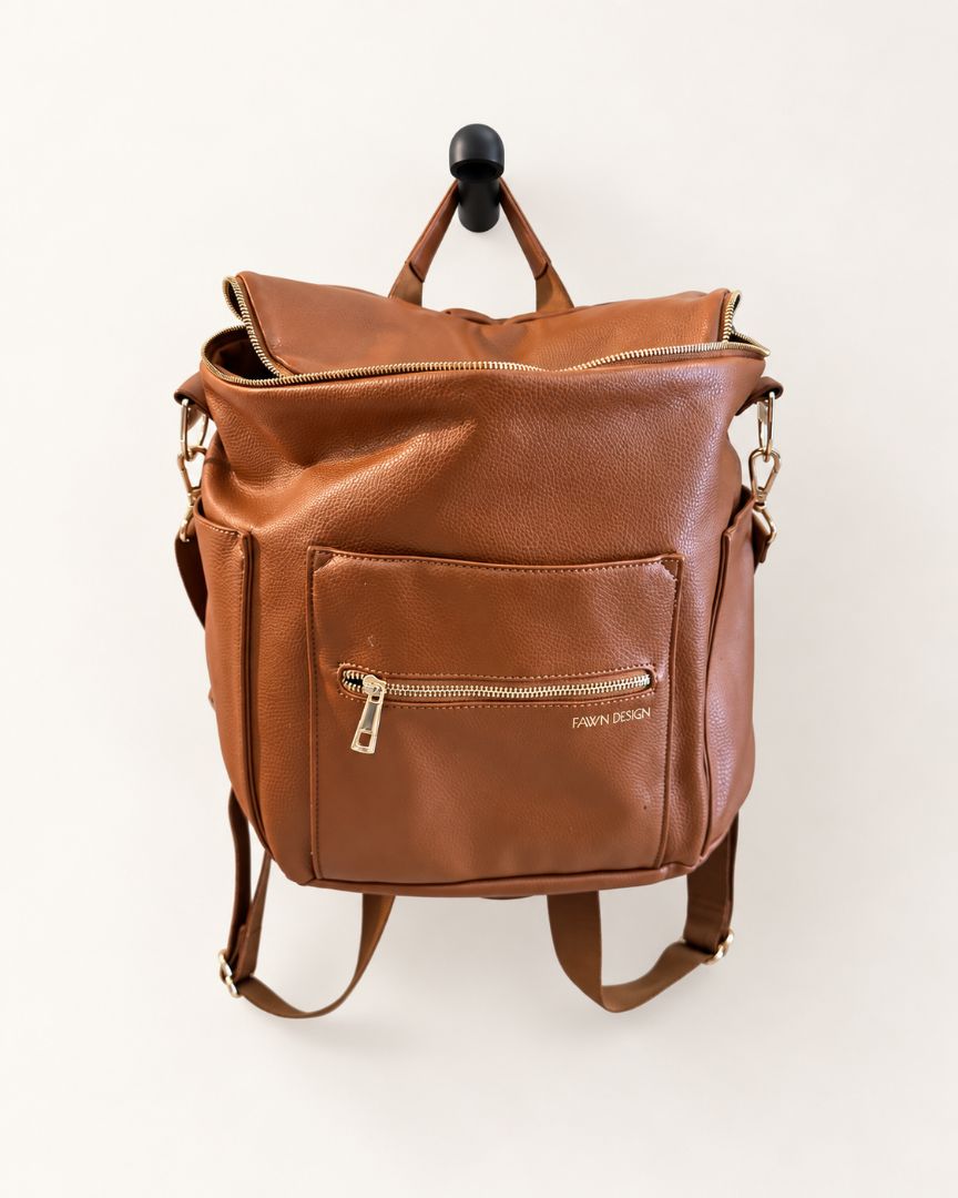 Fawn Design Cognac Convertible Backpack Bag