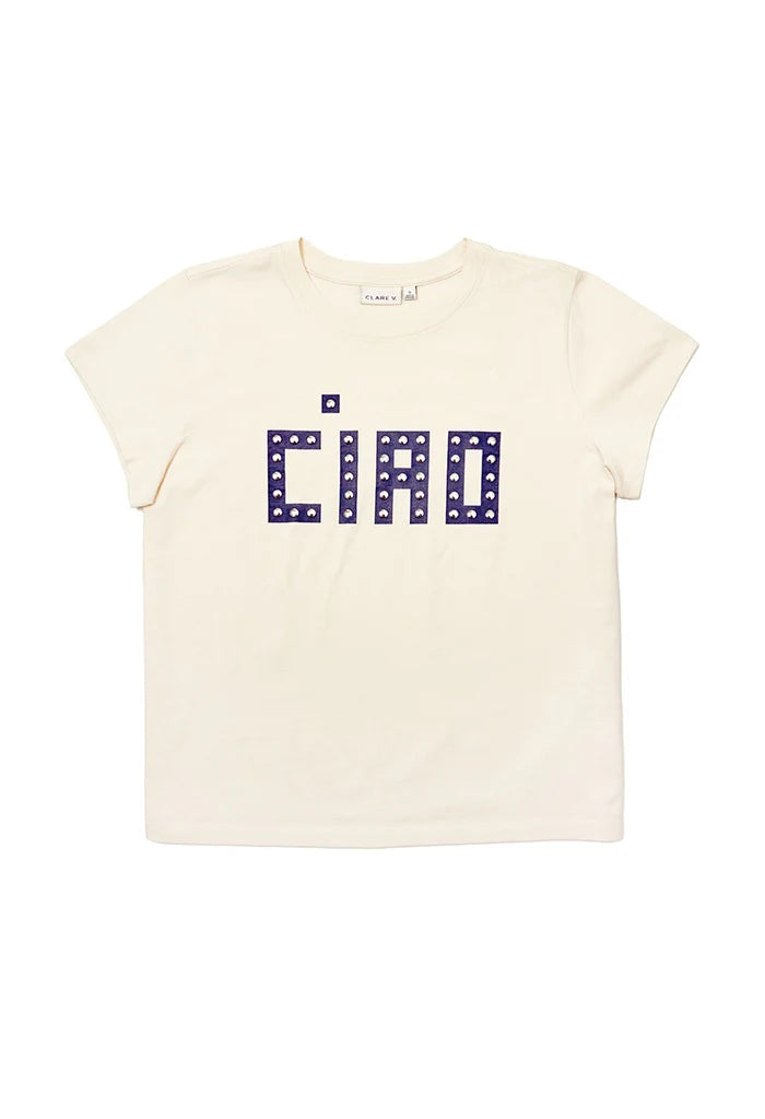 CLASSIC BLOCK CIAO TEE WITH STUDS