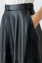 A LINE BLACK VEGAN LEATHER SKIRT