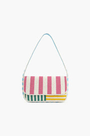 WOMEN’S CANDY STRIPE BEADED BAG