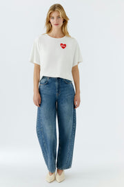 CLOUD DANCER TEE WITH HEART
