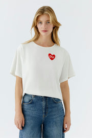 CLOUD DANCER TEE WITH HEART