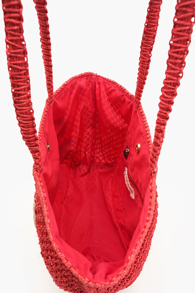 WOMEN'S CIAO BELLA BEADED MACRAME TOTE