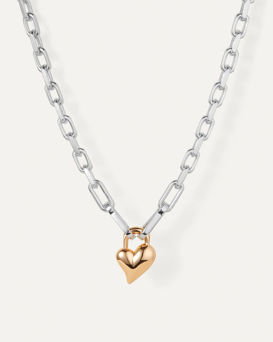PADLOCK HEART PENDANT NECKLACE
