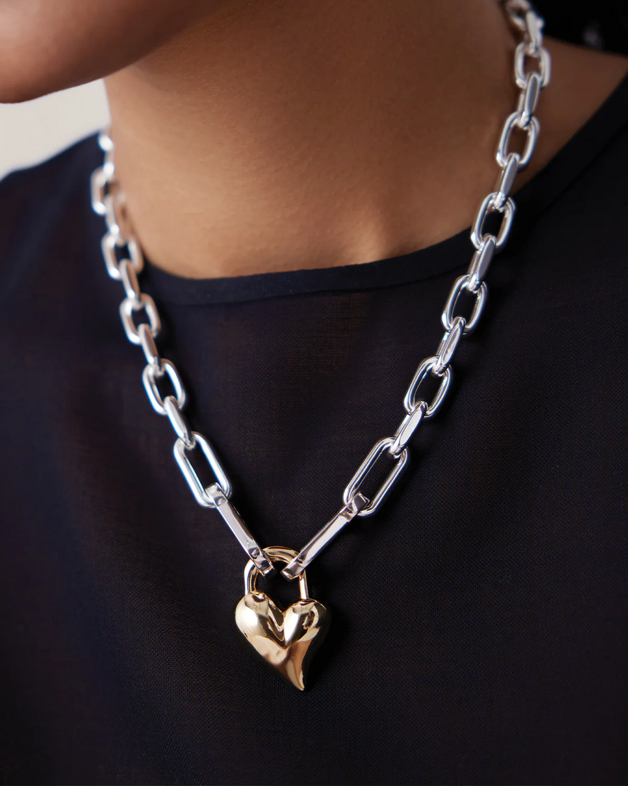 PADLOCK HEART PENDANT NECKLACE