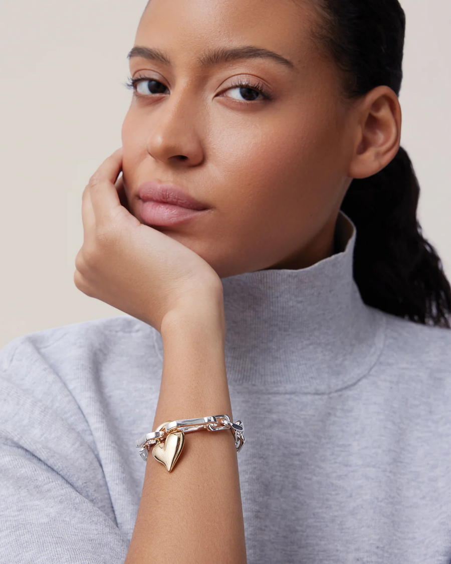 PADLOCK HEART CHAIN BRACELET