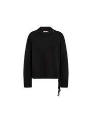 ESHALA FRINGE V NECK SWEATER