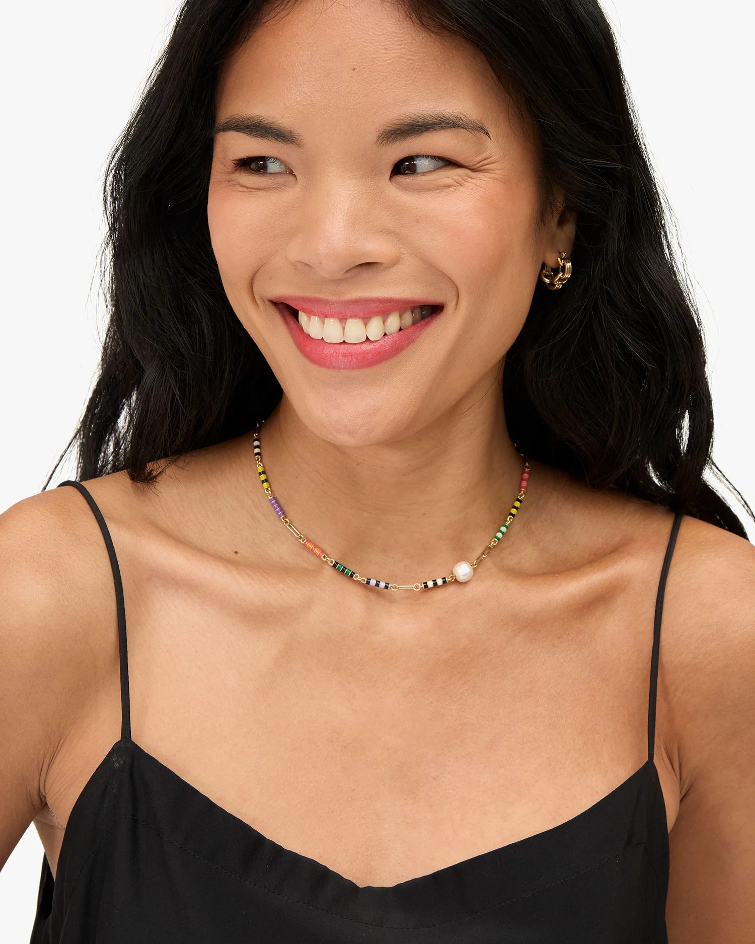 LE STRIPE PEARL NECKLACE