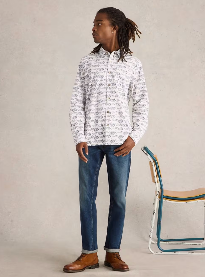 MEN'S SHOAL FISH PRINTED SHIRT