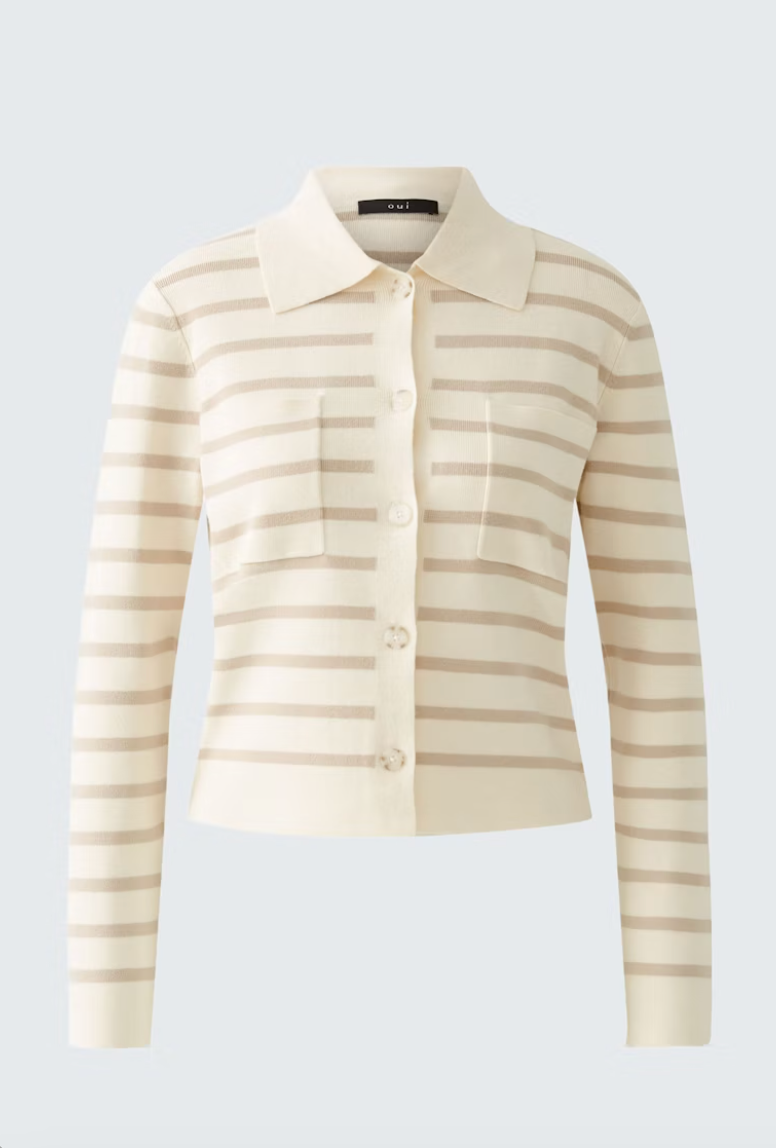 WOMEN'S WHITE CAMEL CARDIGAN