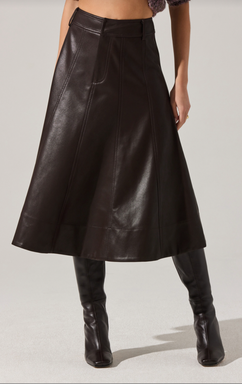 LEATHER MAXI SKIRT