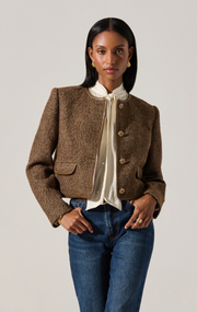 BROWN CROPPED JACKET