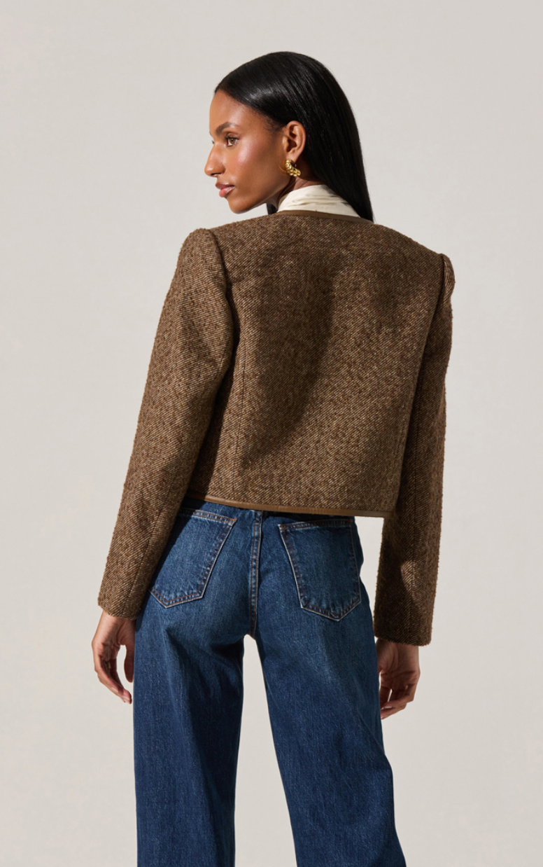 BROWN CROPPED JACKET