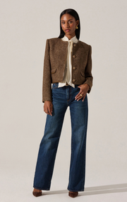 BROWN CROPPED JACKET