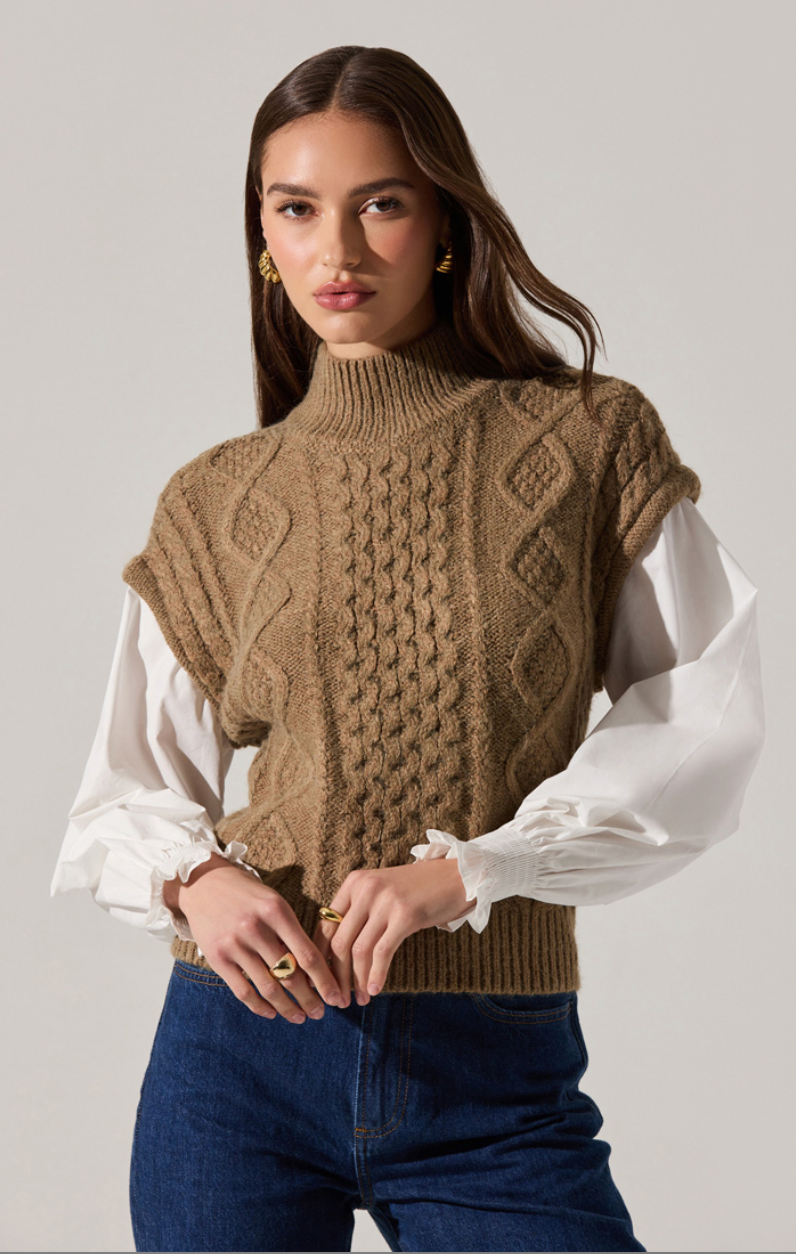 ANGELINE MIXED MEDIA SWEATER