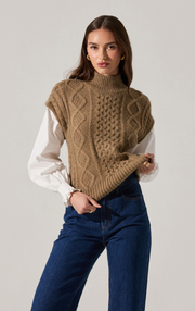 ANGELINE MIXED MEDIA SWEATER