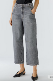 GREY DENIM BARREL JEANS