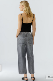 GREY DENIM BARREL JEANS