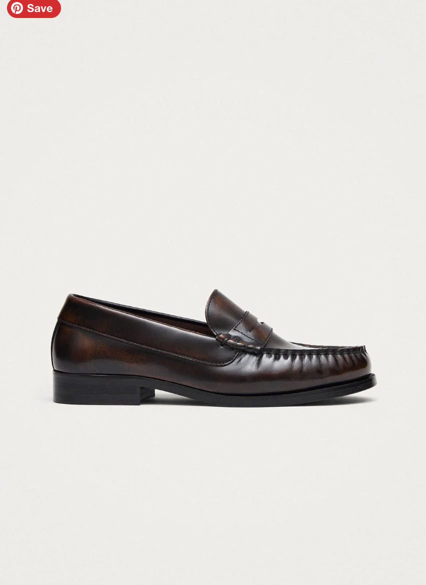 RIVET VINTAGE EFFECT LOAFERS