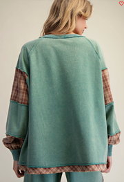 STAR PATCH WASHED TERRY PULLOVER
