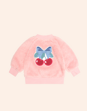 CHERRY BOW FURRY JACKET