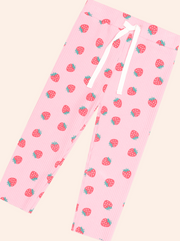 STRAWBERRY PRINT RIB LEGGING