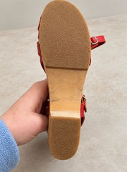 SWEDISH HASBEENS Red Leather Clog Sandals