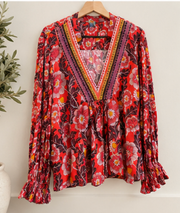 Floral Blank London Blouse, 1X