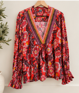 Floral Blank London Blouse, 1X
