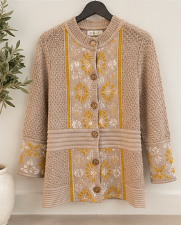 Yellow Lia Molly Sweater, Large