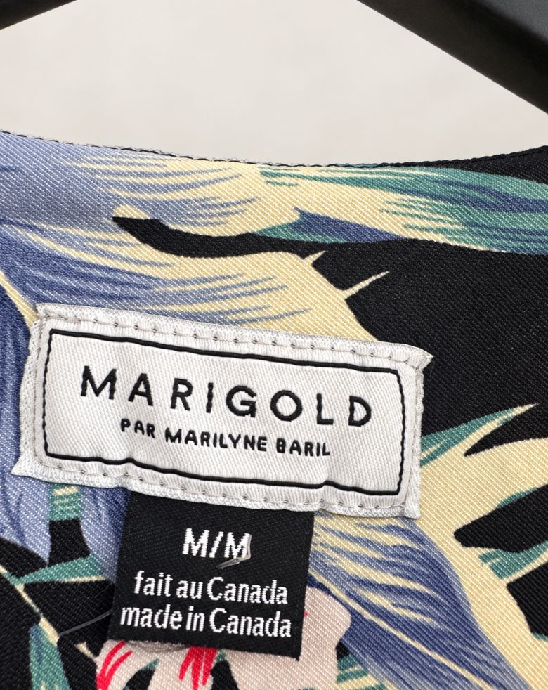 Marigold Par Marilyne Baril Tropical Print Sleeveless Dress
