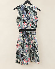 Marigold Par Marilyne Baril Tropical Print Sleeveless Dress