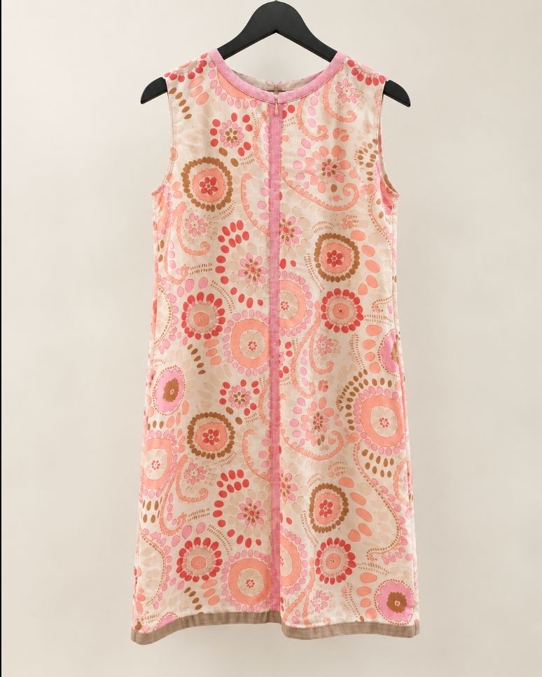S Max Mara Printed Sleeveless Shift Dress