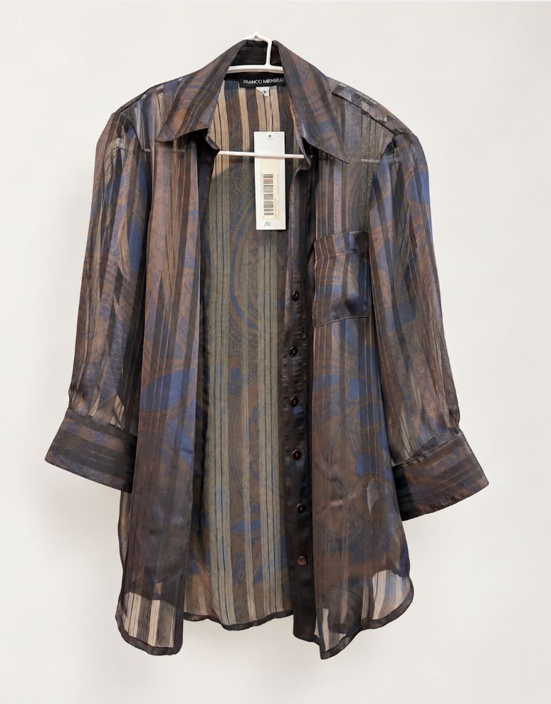 Franco Mirabelli Sheer Printed Blouse