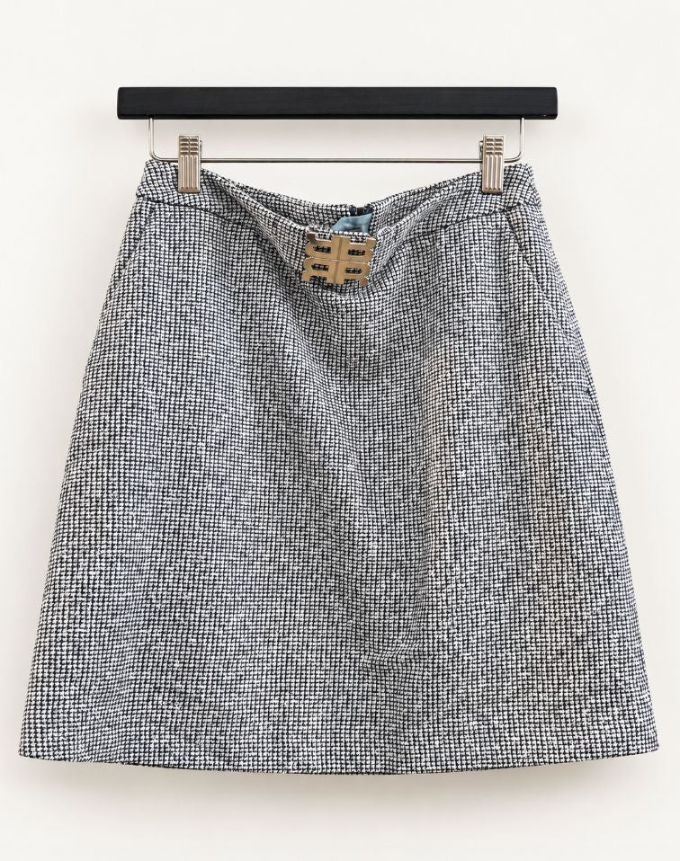 RIANI Blue Jacket & Check Skirt Two-Piece Set