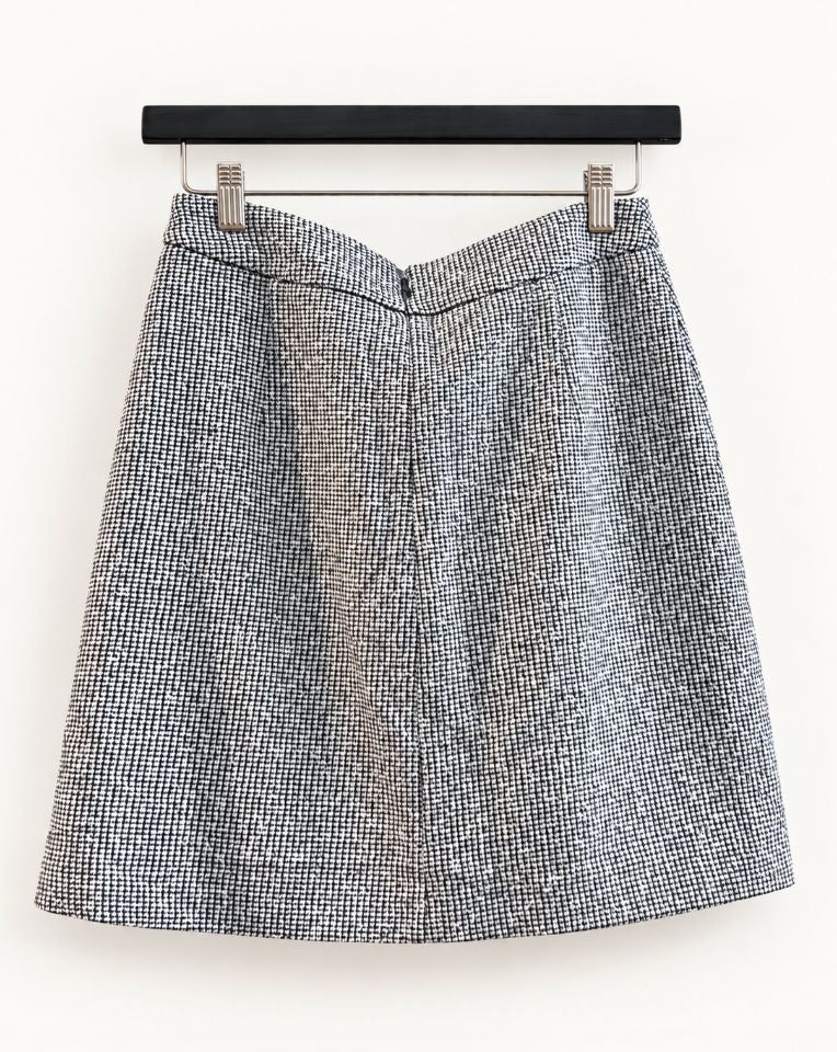 RIANI Blue Jacket & Check Skirt Two-Piece Set